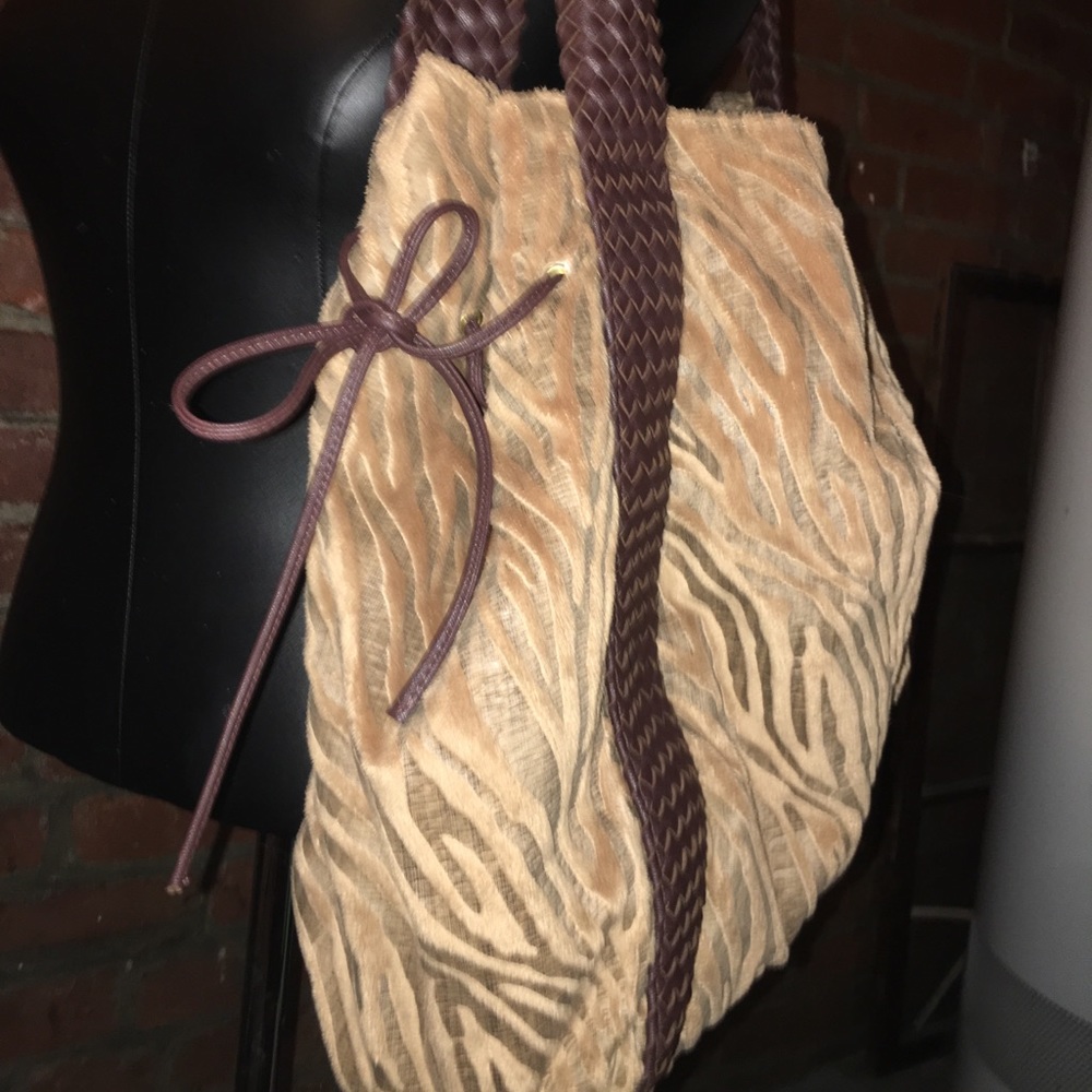 Brown Zebra Leather Bag